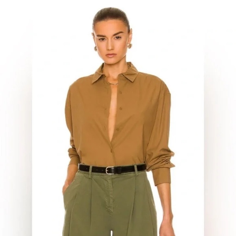 Nili Lotan Yorke Shirt - Tawny  Color - Size Medium - Retail $375 - Worn Twice